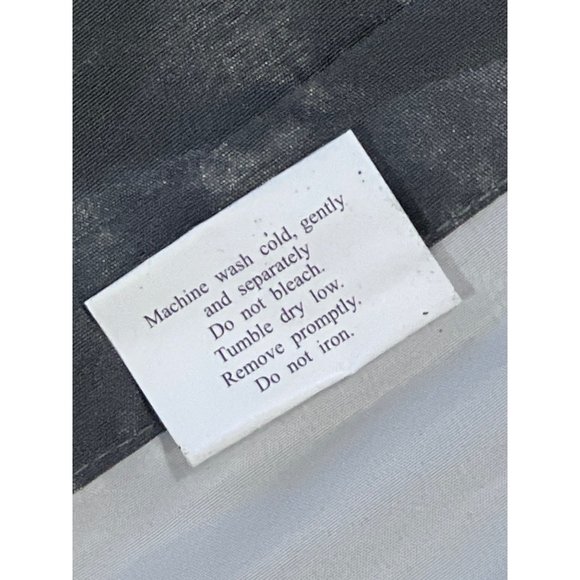 Madison Park Window Valance Knot Tab Top Panel Dark Gray Satin Drapery Beaded - Picture 5 of 9